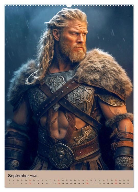 Produktbild: Wikinger-Fantasy. Wilde Krieger aus dem Norden (Wandkalender 2026 DIN A2 hoch), CALVENDO Monatskalender