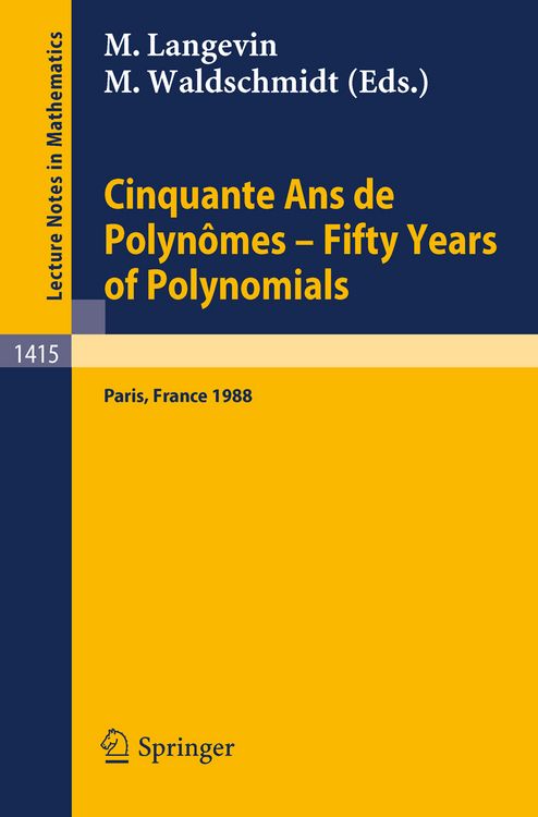 Produktbild: Cinquante Ans de Polynomes - Fifty Years of Polynomials