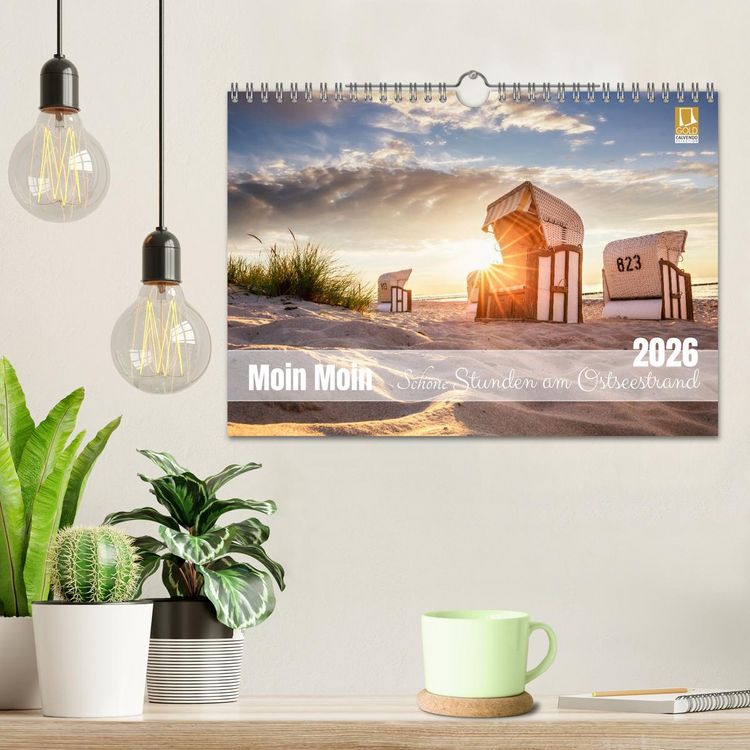 Produktbild: Moin Moin Sch&ouml;ne Stunden am Ostseestrand (Wandkalender 2026 DIN A4 quer), CALVENDO Monatskalender