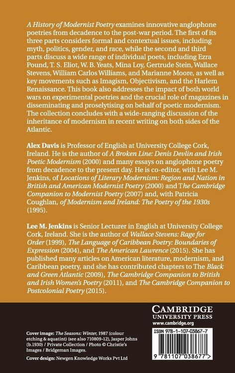 Produktbild: A History of Modernist Poetry