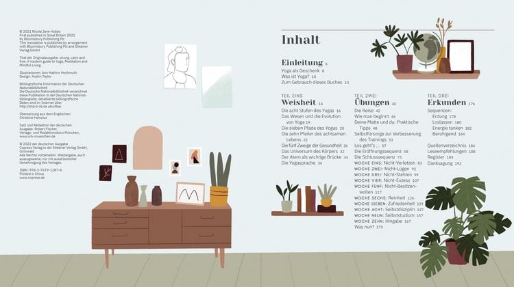 Produktbild: Achtsam und stark. Zehn Wochen Yoga für mehr Kraft, Ruhe und Zufriedenheit.
