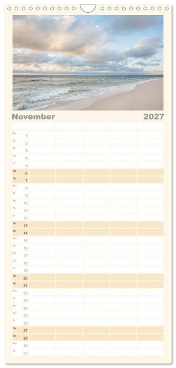 Produktbild: Familienplaner 2027 - Nordsee Insel Sylt mit 5 Spalten (Wandkalender, 21 x 45 cm) CALVENDO