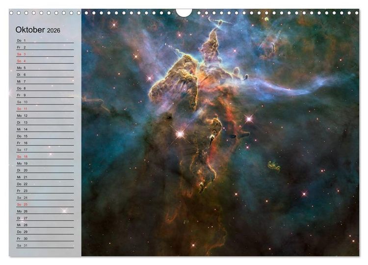 Produktbild: Der Weltraum. Spektakul&auml;re Gasnebel und Galaxien (Wandkalender 2026 DIN A3 quer), CALVENDO Monatskalender