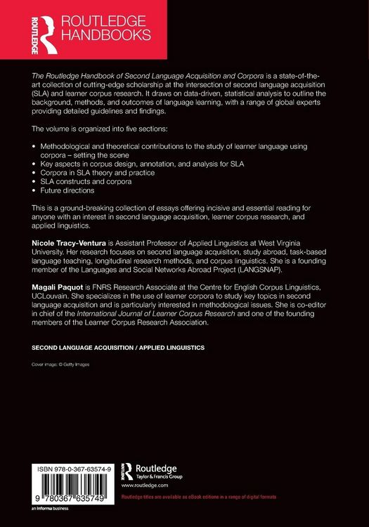 Produktbild: The Routledge Handbook of Second Language Acquisition and Corpora