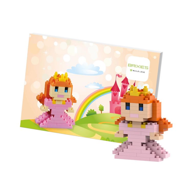 Produktbild: BRIXIES 220030 - Postkarte Prinzessin, 3D Konstruktionsbausatz aus Ministeinen, 80 Teile