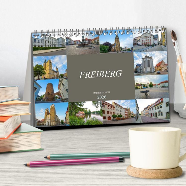 Produktbild: Freiberg Impressionen (Tischkalender 2026 DIN A5 quer), CALVENDO Monatskalender