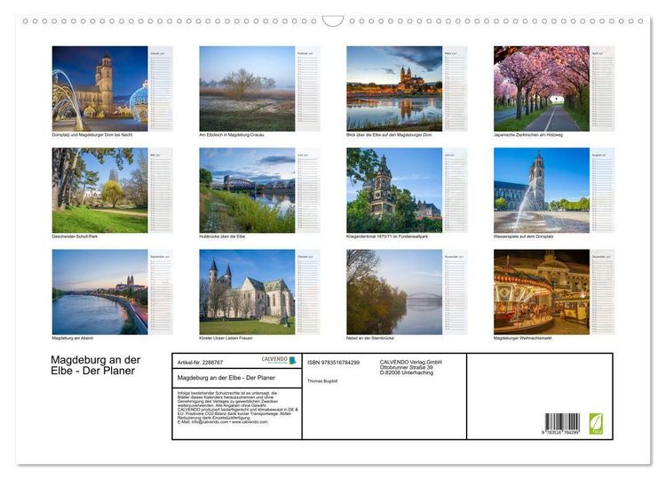 Produktbild: Magdeburg an der Elbe - Der Planer (Wandkalender 2027 DIN A2 quer), CALVENDO Monatskalender