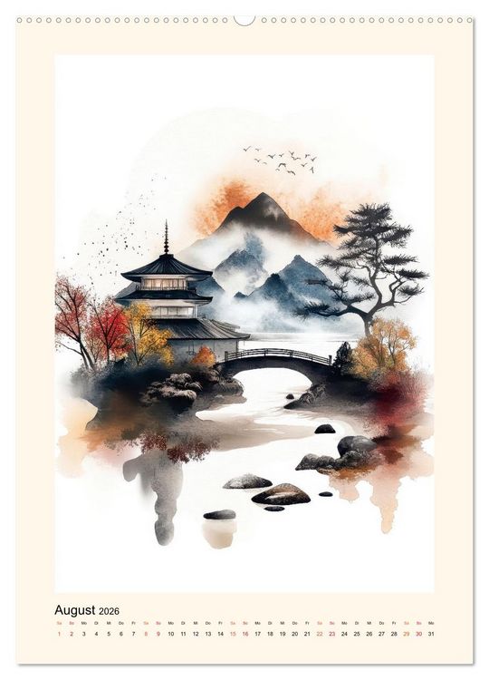 Produktbild: Japan - Momente der Stille (hochwertiger Premium Wandkalender 2026 DIN A2 hoch), Kunstdruck in Hochglanz