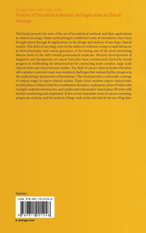 Produktbild: Frontiers of Biostatistical Methods and Applications in Clinical Oncology