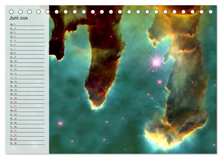 Produktbild: Universum. Farbenpracht der Gasnebel (Tischkalender 2026 DIN A5 quer), CALVENDO Monatskalender