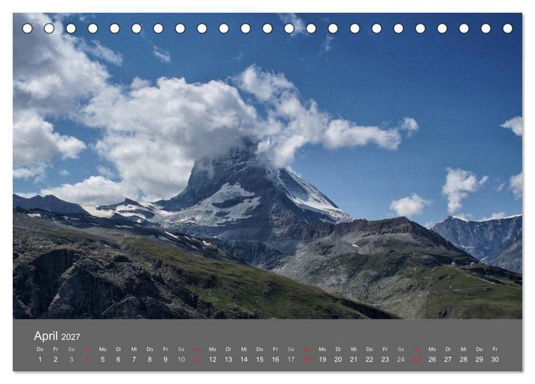 Produktbild: Wallis. Perle der Schweiz (Tischkalender 2027 DIN A5 quer), CALVENDO Monatskalender