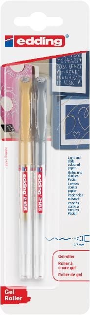 Produktbild: edding 2185 Gelroller METAL, 0,7mm, 2er Set gold/silber
