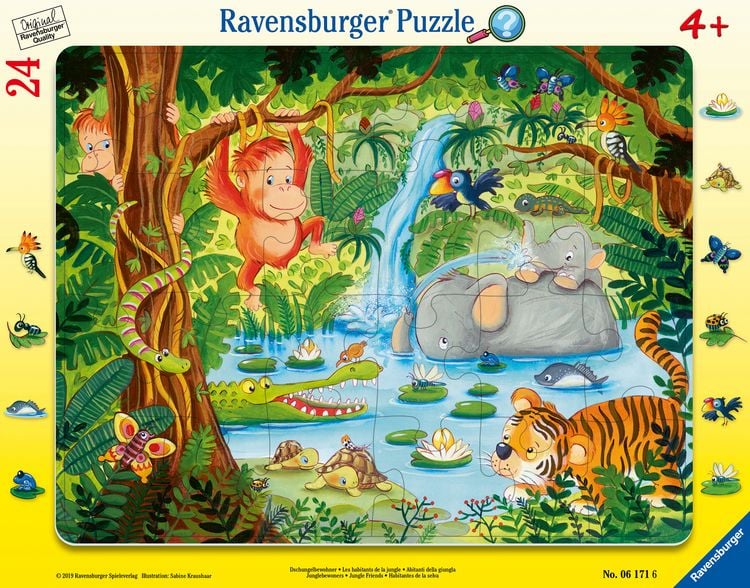 Produktbild: Rahmenpuzzle Ravensburger Dschungelbewohner 24 Teile
