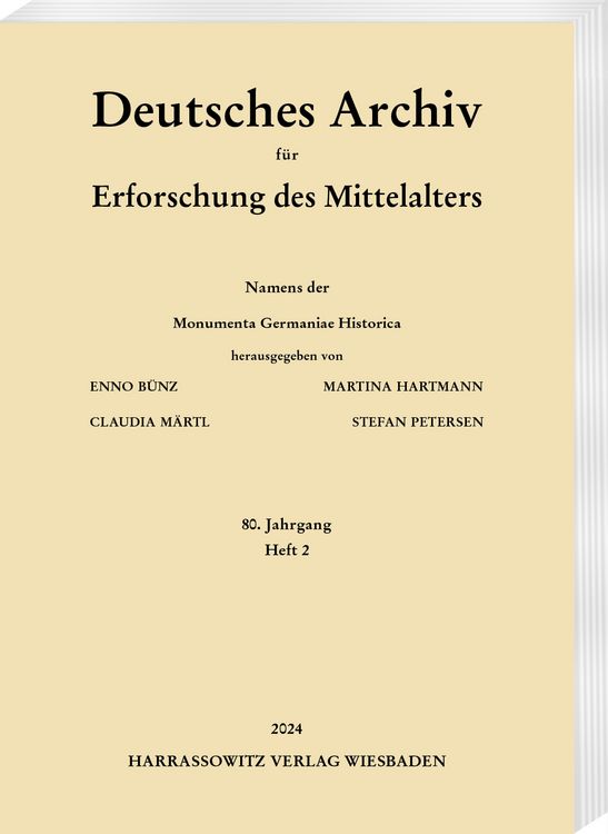 Produktbild: Deutsches Archiv f&uuml;r Erforschung des Mittelalters 80 (2024) 2