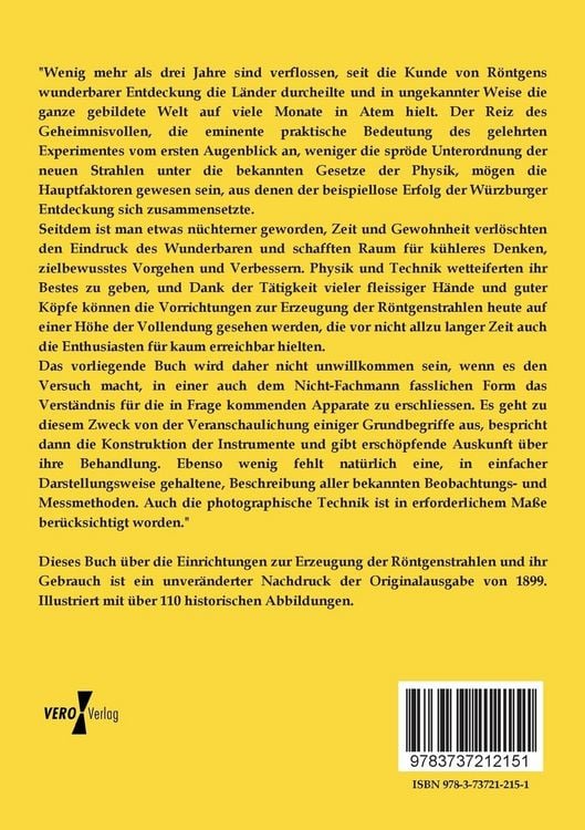 Produktbild: Die Einrichtungen zur Erzeugung der R&ouml;ntgenstrahlen und ihr Gebrauch