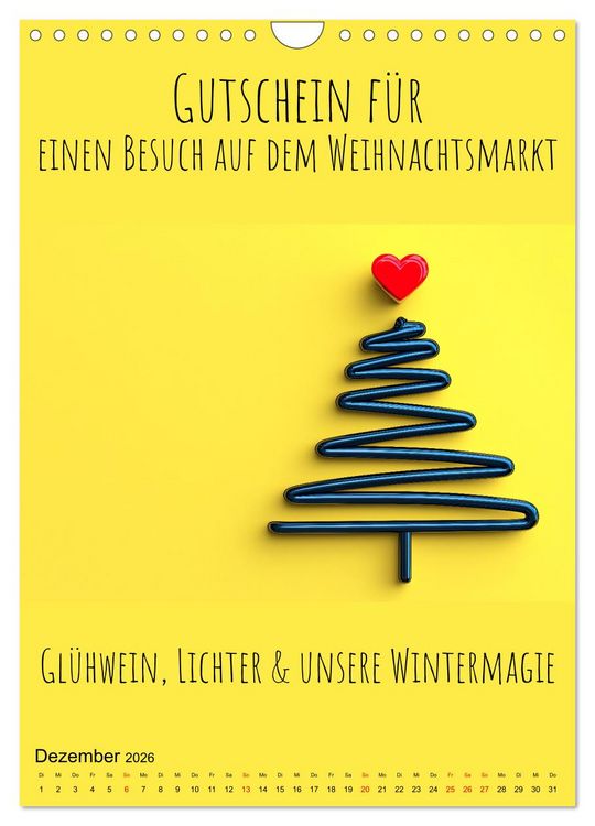 Produktbild: Gutscheinkalender - Gutschein Karten als Geschenk der Liebe (Wandkalender 2026 DIN A4 hoch), CALVENDO Monatskalender