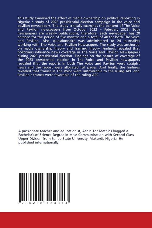 Produktbild: Effect Of Media Ownership On Political Reporting in Nigeria