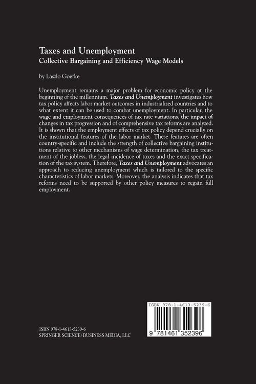 Produktbild: Taxes and Unemployment
