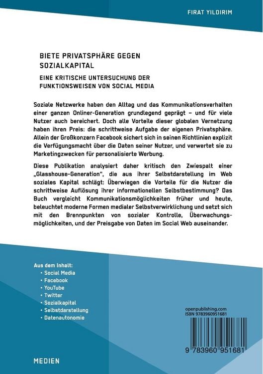 Produktbild: Biete Privatsph&auml;re gegen Sozialkapital. Eine kritische Untersuchung der Funktionsweisen von Social Media