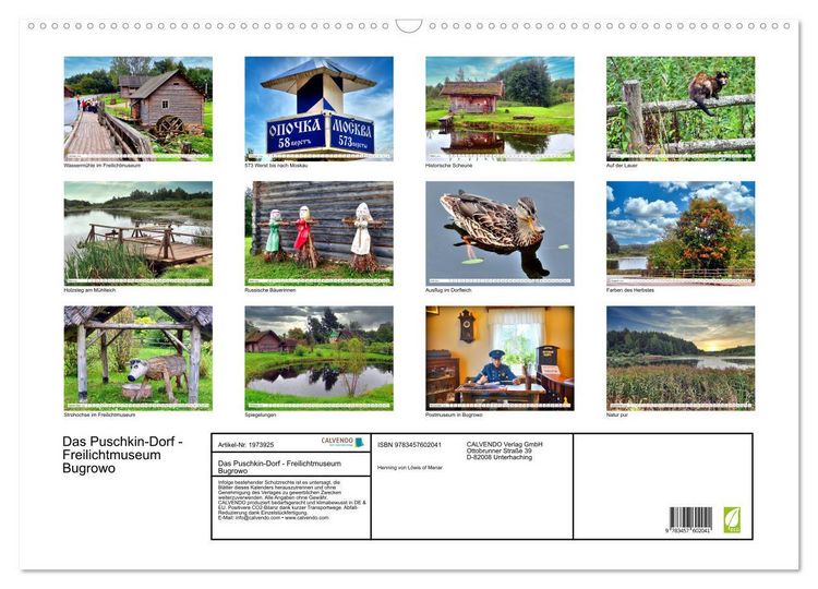 Produktbild: Das Puschkin-Dorf - Freilichtmuseum Bugrowo (Wandkalender 2026 DIN A2 quer), CALVENDO Monatskalender