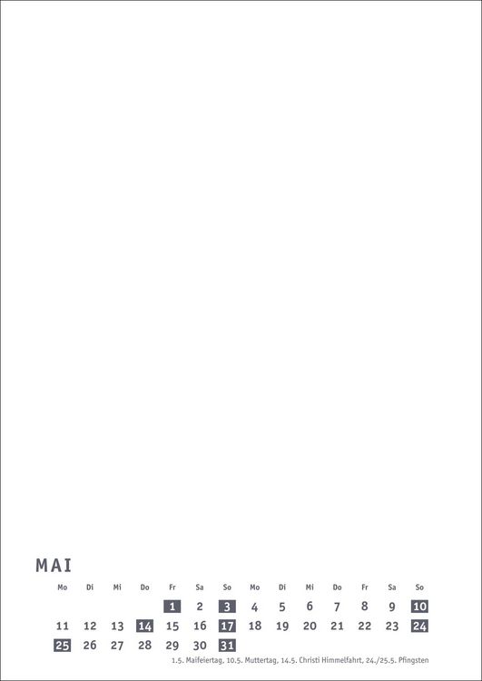 Produktbild: Premium-Bastelkalender weiß A4 2026