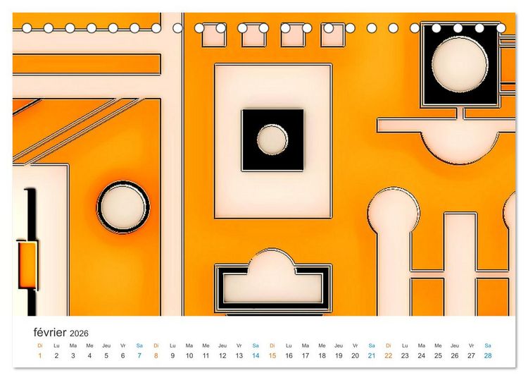 Produktbild: L'art abstrait aux mille facettes (Calendrier de bureau 2026 DIN A5 vertical), CALVENDO calendrier mensuel