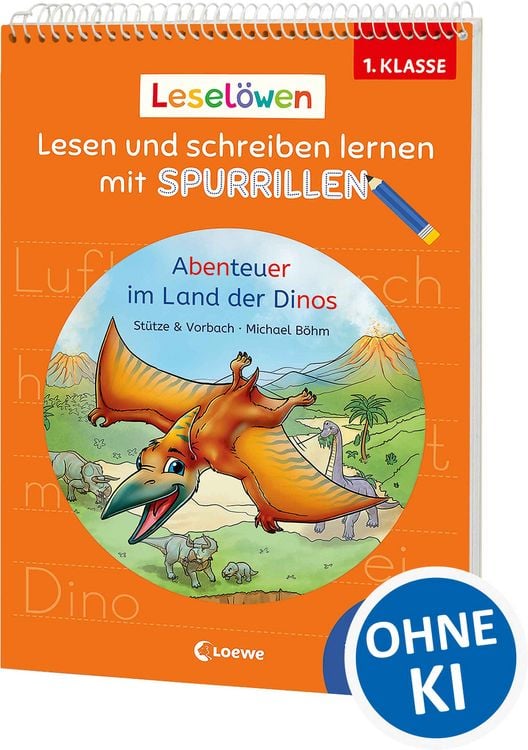 Produktbild: Lesel&ouml;wen - Lesen und schreiben lernen mit Spurrillen - Abenteuer im Land der Dinos