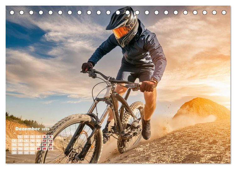 Produktbild: Abfahrtsrausch Downhill Aktion (Tischkalender 2026 DIN A5 quer), CALVENDO Monatskalender
