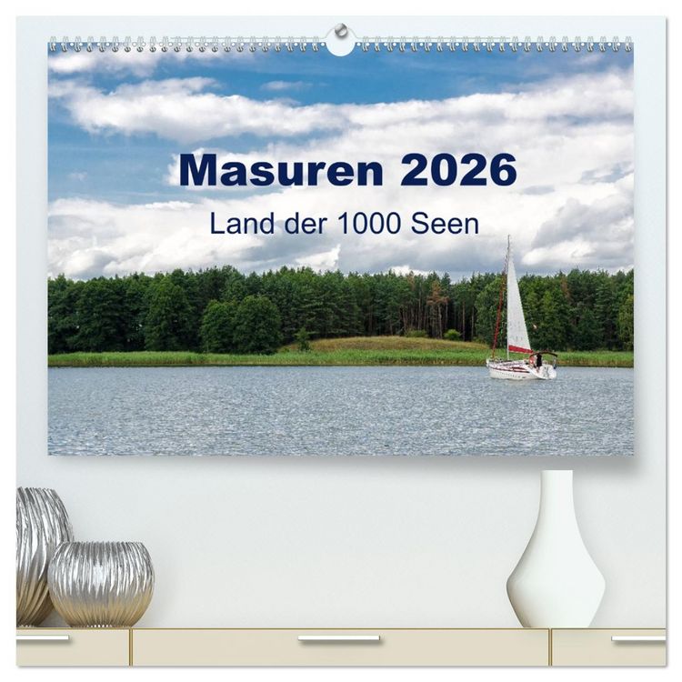 Produktbild: Masuren 2026 - Land der 1000 Seen (hochwertiger Premium Wandkalender 2026 DIN A2 quer), Kunstdruck in Hochglanz