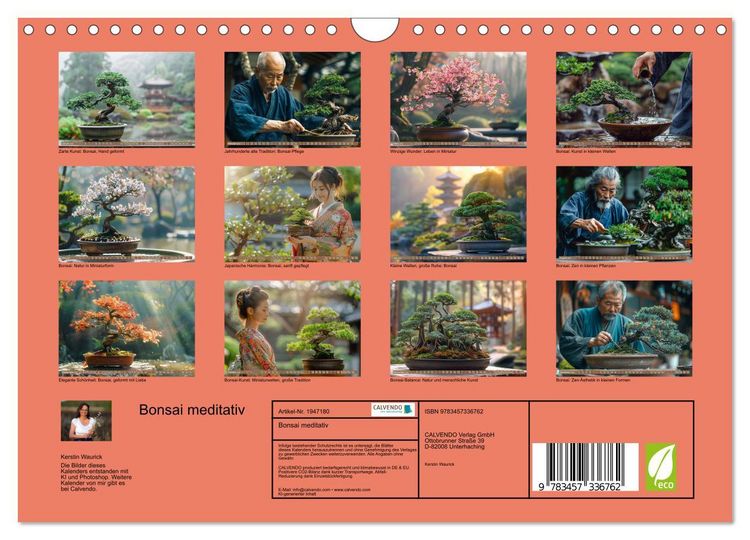 Produktbild: Bonsai meditativ (Wandkalender 2026 DIN A4 quer), CALVENDO Monatskalender