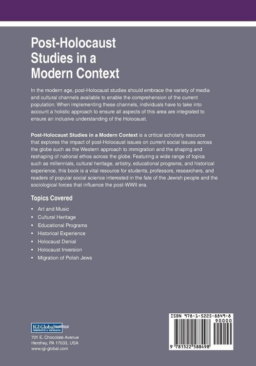Produktbild: Post-Holocaust Studies in a Modern Context