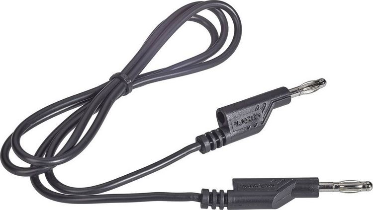 Produktbild: VOLTCRAFT Messleitung Lamellenstecker 4mm Lamellenstecker 4mm 1.00m Schwarz 1St.