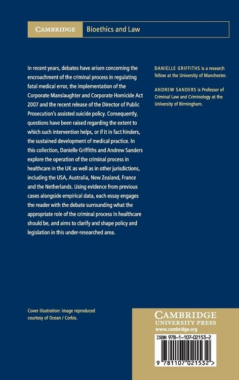 Produktbild: Bioethics, Medicine and the Criminal Law