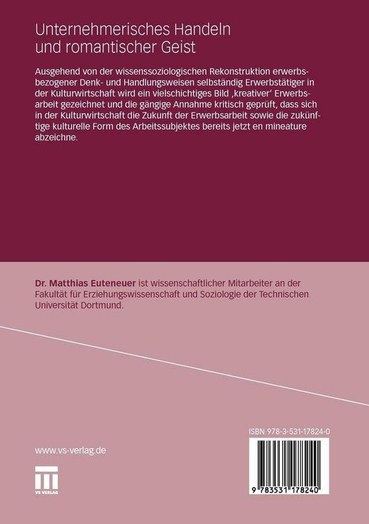 Produktbild: Unternehmerisches Handeln und romantischer Geist