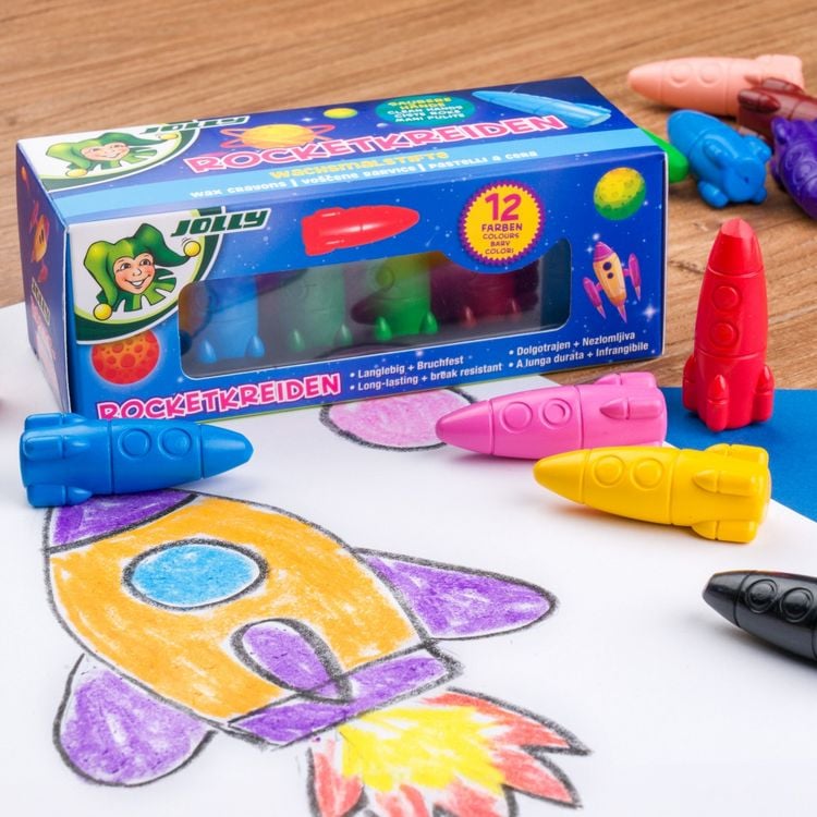 Produktbild: JOLLY Rocketkreiden, Raketen Wachsmalstifte, 12er Set