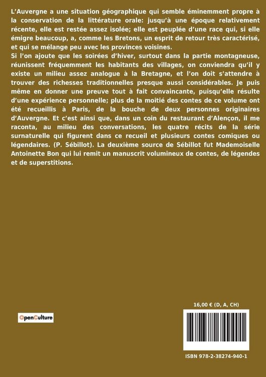 Produktbild: Contes et r&eacute;cits d'Auvergne