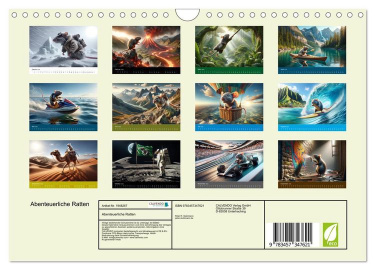 Produktbild: Abenteuerliche Ratten (Wandkalender 2026 DIN A4 quer), CALVENDO Monatskalender