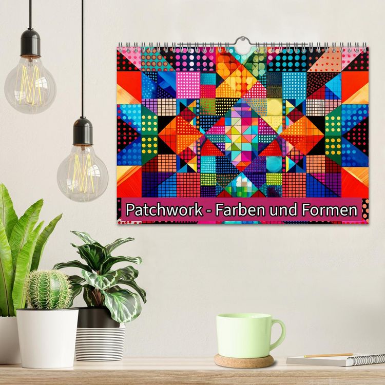 Produktbild: Patchwork - Farben und Formen (Wandkalender 2026 DIN A4 quer), CALVENDO Monatskalender