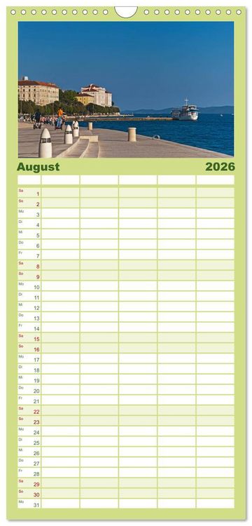 Produktbild: Familienplaner 2026 - Kroatien, Terminplaner mit 5 Spalten (Wandkalender, 21 x 45 cm) CALVENDO