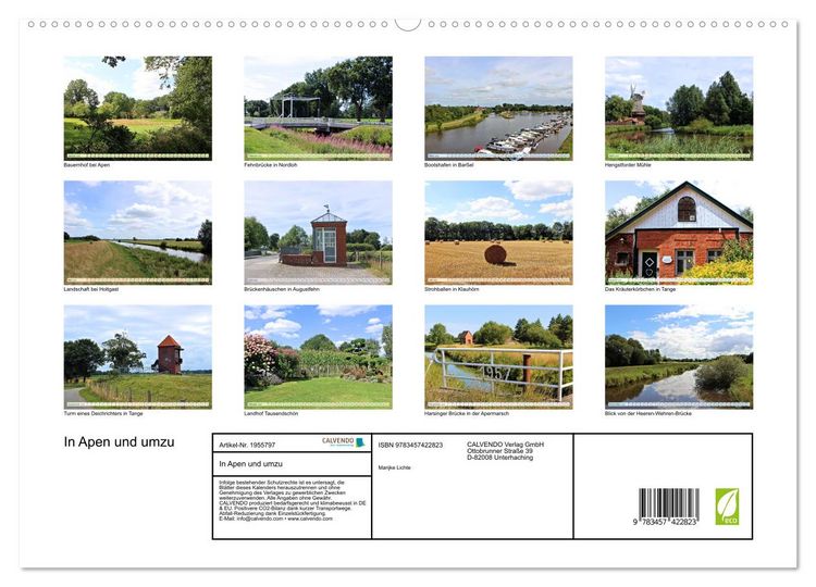 Produktbild: In Apen und umzu (hochwertiger Premium Wandkalender 2026 DIN A2 quer), Kunstdruck in Hochglanz