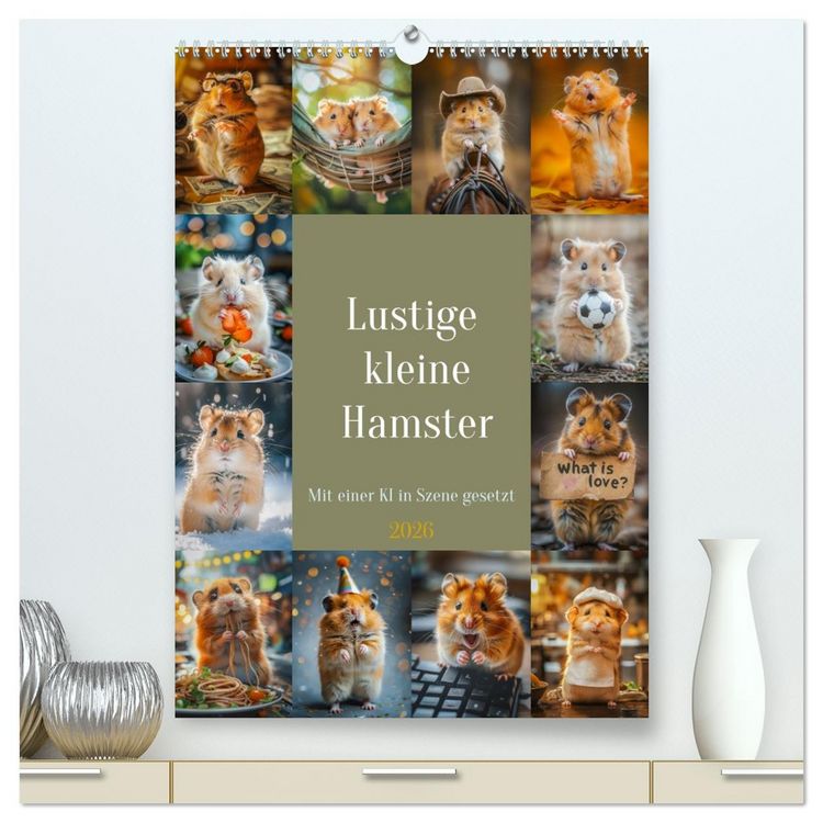 Produktbild: Lustige kleine Hamster (hochwertiger Premium Wandkalender 2026 DIN A2 hoch), Kunstdruck in Hochglanz