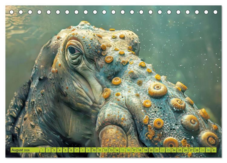 Produktbild: Fantastische Unterwasserkreaturen - Hybridtiere (Tischkalender 2026 DIN A5 quer), CALVENDO Monatskalender