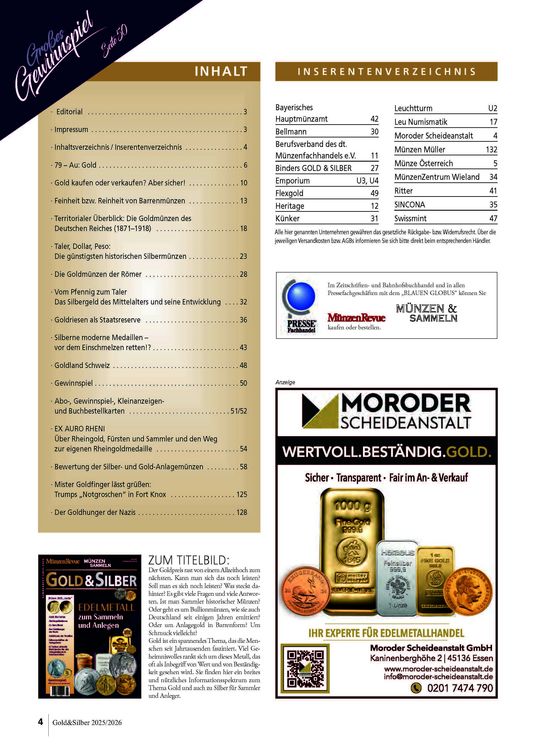 Produktbild: Sonderheft Gold & Silber