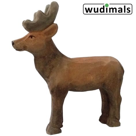 Produktbild: Wudimals A040712 - Hirsch, Stag, handgeschnitzt aus Holz