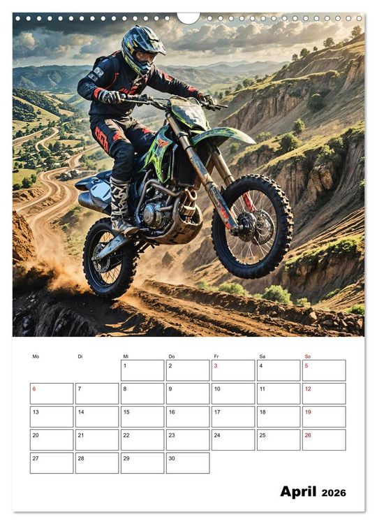 Produktbild: Vollgas und Adrenalin - Motocross-Action pur! (Wandkalender 2026 DIN A3 hoch), CALVENDO Monatskalender