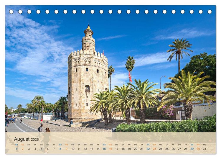 Produktbild: Sevilla - die andalusische Hauptstadt (Tischkalender 2026 DIN A5 quer), CALVENDO Monatskalender