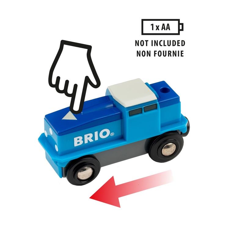 Produktbild: BRIO World - Blaue Batterie Frachtlok