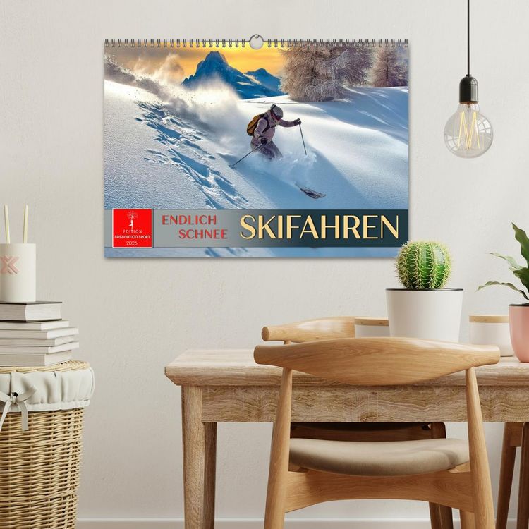 Produktbild: Skifahren - endlich Schnee (Wandkalender 2026 DIN A3 quer), CALVENDO Monatskalender