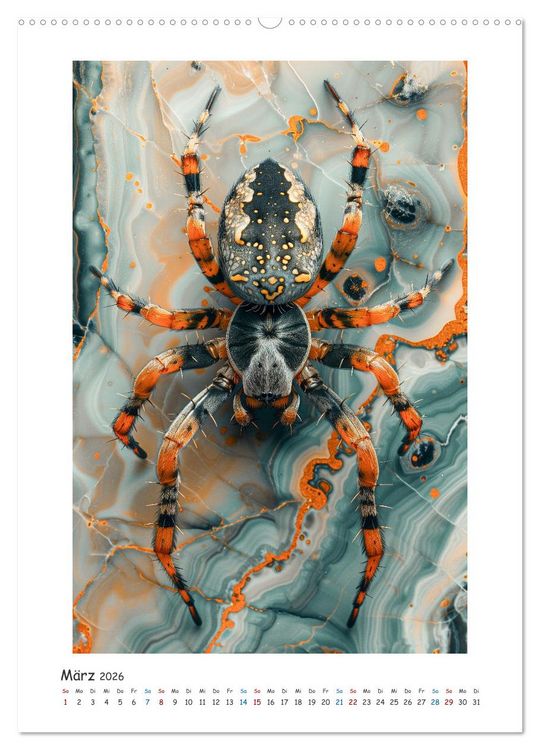 Produktbild: Animalische Mamorkunst (hochwertiger Premium Wandkalender 2026 DIN A2 hoch), Kunstdruck in Hochglanz