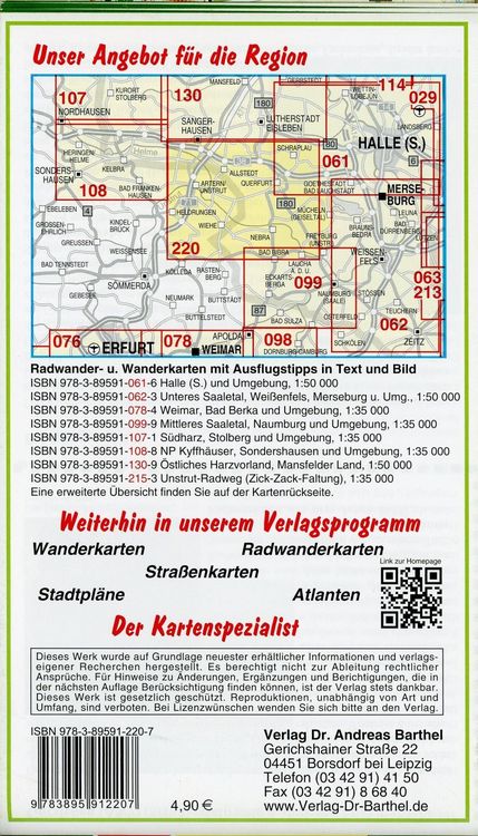 Produktbild: Radwander- und Wanderkarte Querfurt, Heldrungen, Bad Bibra und Umgebung 1 : 50 000